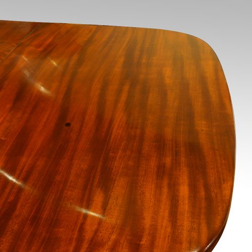 Georgian style mahogany twin pillar dining table D-end