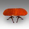 Georgian style mahogany twin pillar dining table closed up