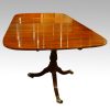 Georgian style mahogany twin pillar dining table end view