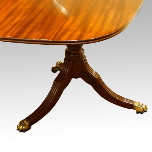 Georgian style mahogany twin pillar dining table pedestal