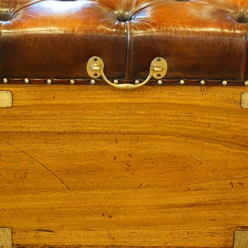 Victorian camphor campaign ottoman lid
