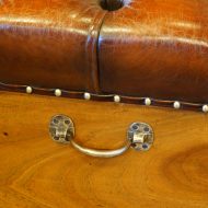 Victorian camphor wood ottoman carrying handle detail
