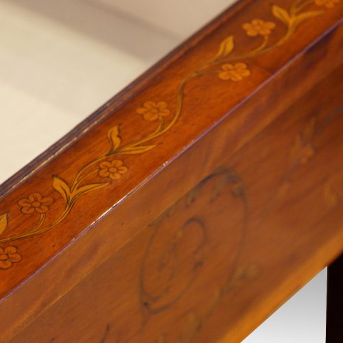 Victorian inlaid curio table floral inlay