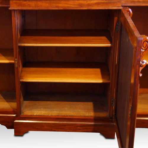 Victorian mahogany 3 door breakfront bookcase base centre