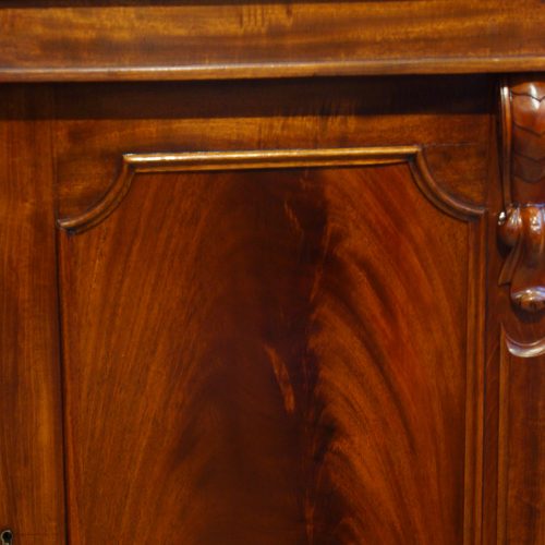 Victorian mahogany 3 door breakfront bookcase door detail