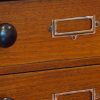Victorian teak Wellington chest card holder