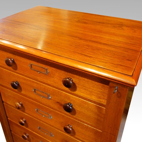 Victorian teak Wellington chest top