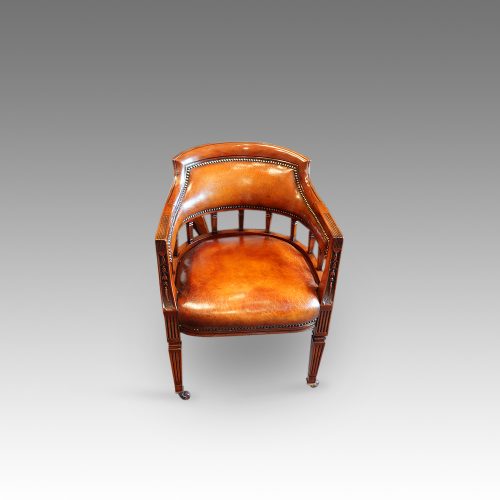 Edwardian mahogany desk chair front