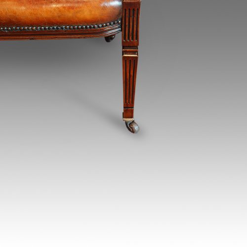 Edwardian mahogany desk chair front leg