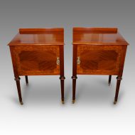 Pair of Edwardian inlaid mhogany bedside cabinets