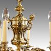 Pair of bronze chandeliers central pod