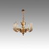 Pair of bronze chandeliers single