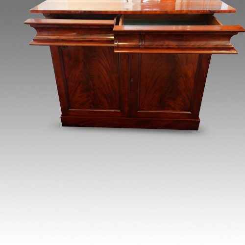 Victorian mahogany chiffonier sideboard drawers open