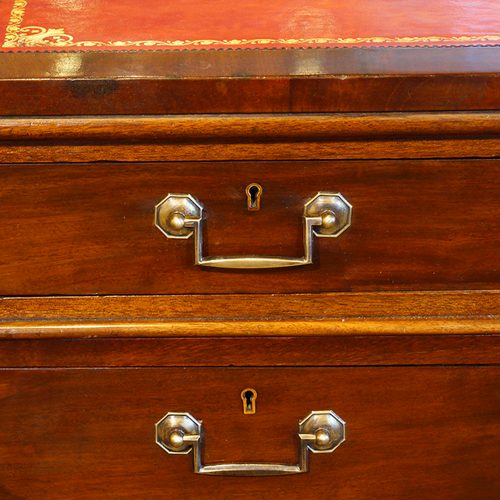 Victorian mahogany pedestal desk handle