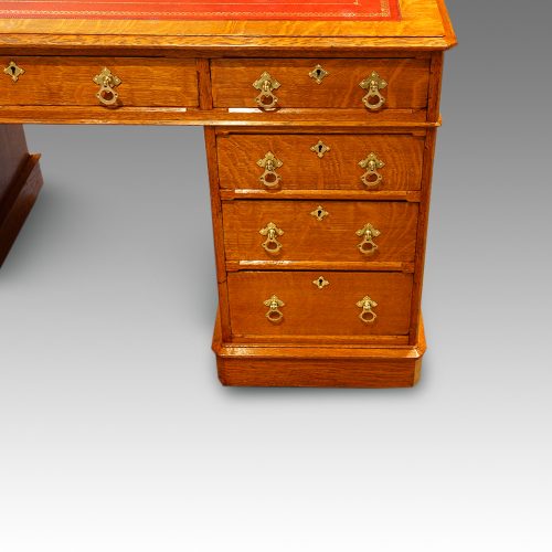 Victorian oak pedestal desk pedestal