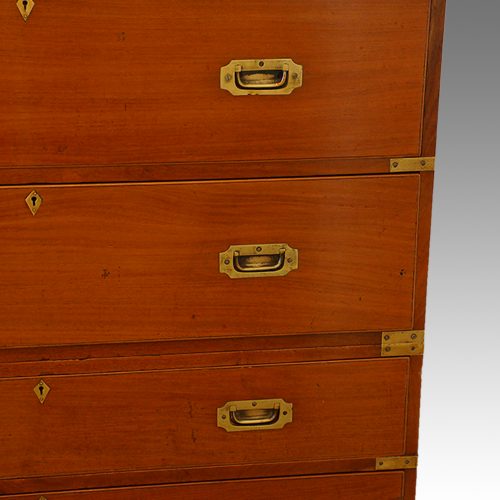 Victorian satinwood military chest drawers