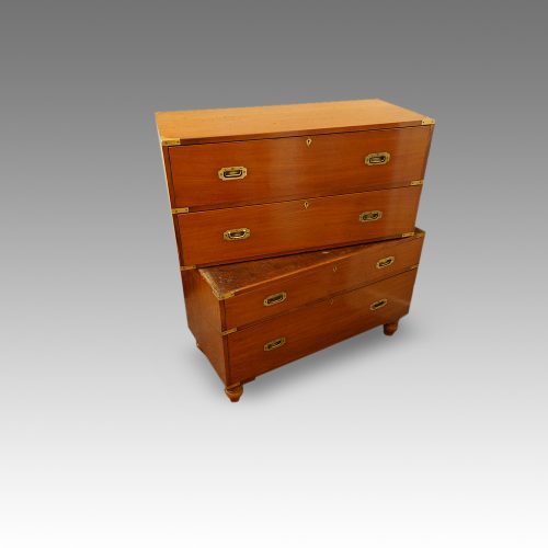 Victorian satinwood military chest in 2 parts