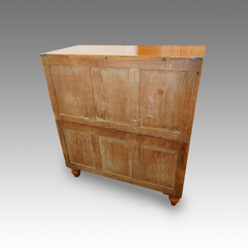 Victorian satinwood military chest rear