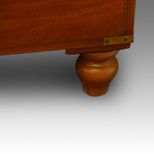 Victorian satinwood military chest turned foot