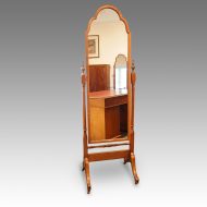 Walnut dome cheval mirror