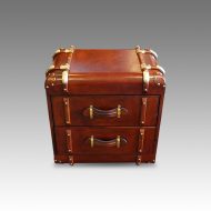 Custom made limited edition leather luggage bedside chest