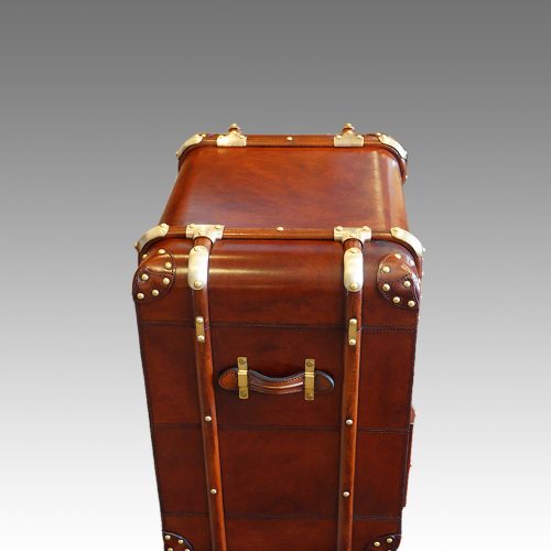 Custom made limited edition leather luggage bedside chest side