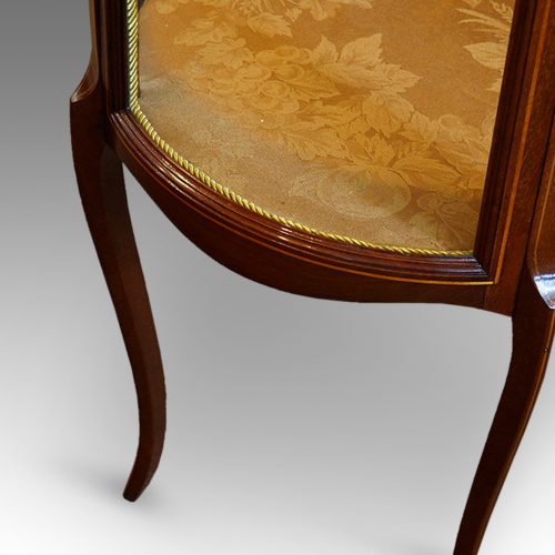 Edwardian mahogany circular bijouterie cabinet detail