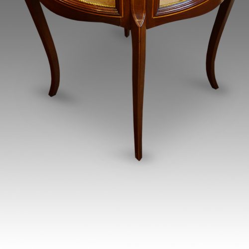 Edwardian mahogany circular bijouterie cabinet legs