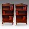 Pair painted waterfall bookcases