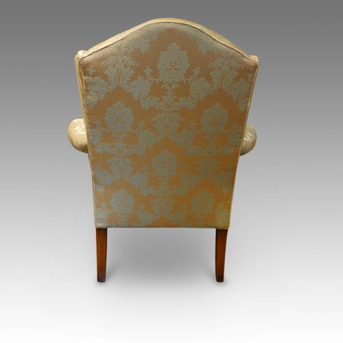 Queen Anne style wing-chair rear
