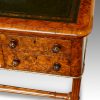 Victorian burr walnut writing table with Jasperware panels drwer detail