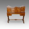 Victorian burr walnut writing table with Jasperware panels rear
