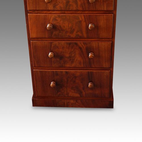Victorian mahogany narrow flight of drawers detail drawers