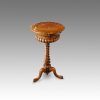 Victorian walnut circular workbox side view