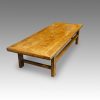 Antique elm coffee table end view