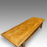 Antique elm coffee table top view