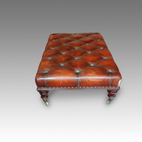 Leather large stool end view