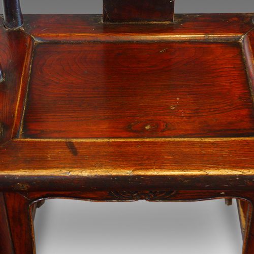 Pair of Chinese elm yoke chairs seat panel