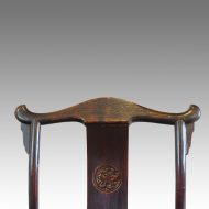 Pair of Chinese elm yoke chairs toprail