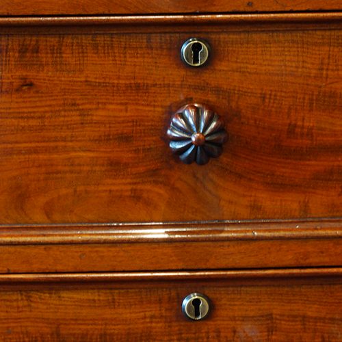 Victorian dwarf mahogany wardrobe door handle