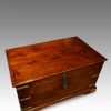 Victorian teak brass bound military chest at angle
