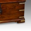 Victorian teak brass bound military chest corner