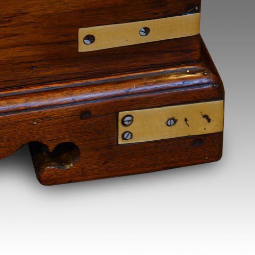 Victorian teak brass bound military chest foot