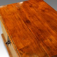 Victorian teak brass bound military chest top