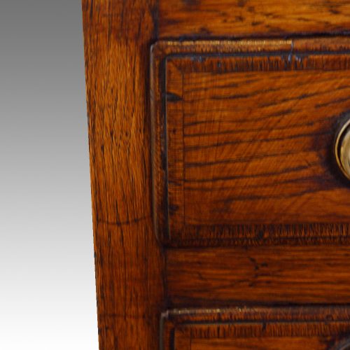 19thc. oak potboard dresser base drawer banding