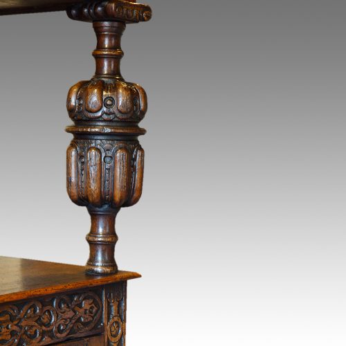 Antique oak court cupboard bulbous