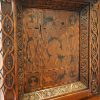 Antique oak court cupboard central door inlay
