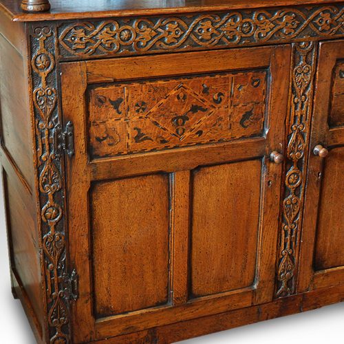 Antique oak court cupboard cupboard door