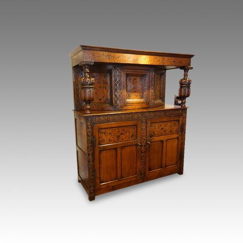 Antique oak court cupboard full view