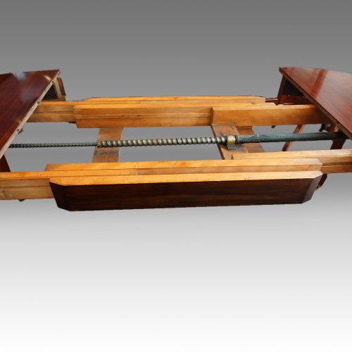 Edwardian extending mahogany dining table winding mechanism